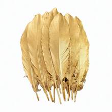 Gold Artificial Goose Feathers 10/30/50pcs, Metallic Color Feather Decor, Suitable For Party Decoration, Wedding, New Year, Holiday DIY, Angel Wings Handmade Crafts - Multicolor - View 12