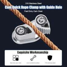 Cam tacos, 316 Encedido de Cama de Braco de Acero Inoxidablecon alambre anillo Varor de velero Pilates Mirror pulido para una cuerda de 10 mm(default) - Multicolor - Ver 8