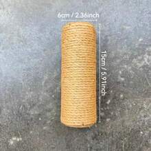 Natural Jute Cat Scratching Post - Ginger Color, Available In Multiple Sizes For Kittens And Adult Cats. Sisal Rope Pole, Keeps Claws Healthy And Entertains Cats, Relieves Stress And Protects Furniture. Super Sturdy Cat Scratching Tower With Stable Base To Prevent Tipping.