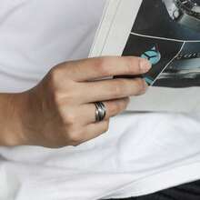 Fashionable Personalized Overlapping Texture Rings For Men, Thumb & Pinky Rings - Multicolor - View 6