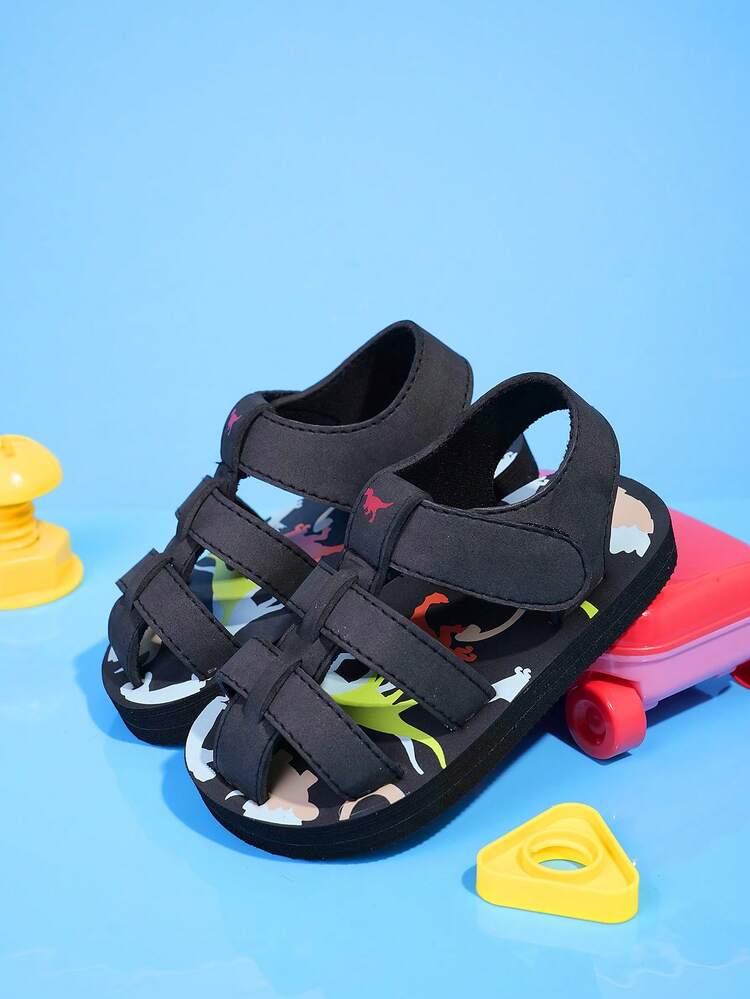 1 par de sandalias casuales de diseño de dibujos animados de EVA para niños, con decoración de dinosaurio linda, suaves y cómodas, ligeras y de secado rápido, adecuadas para uso diario, viajes y playa - Multicolor - Añade 9