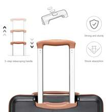 20 24 28 32 Inch Suitcase ABS PC Hard Shell Luggage Carry On Cabin Check In XL Extra Large Lightweight Spinner Wheels TSA Lock 3 Piece Set Travel - Black/Brown - View 7