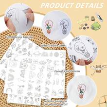 Embroidery Patterns Water Soluble For Clothes DIY,Water Soluble Stabilizer Pattern Water With Thread, Hand Sewing Stabilizers Self-Adhesive Non-Woven Pre-Printed Embroidery Patterns - Black and White - View 6