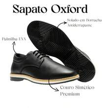 Men's Casual Dress Shoes Elegant Comfortable Derby Style Oxfords Non-Slip - 黑色 - 查看 3