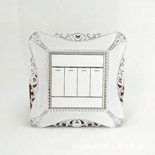 1pc European Creative Luxury Plum Blossom Switch Sticker Protector, Suitable For Home Decor, Office Outlet Decoration, Also Can Be Given As Christmas Gift To Friends - White - View 6