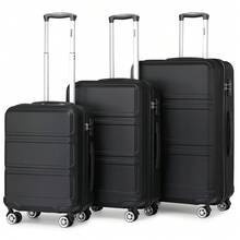 20 24 28 32 Inch Suitcase ABS PC Hard Shell Luggage Carry On Cabin Check In XL Extra Large Lightweight Spinner Wheels TSA Lock 3 Piece Set Travel - Black - View 14
