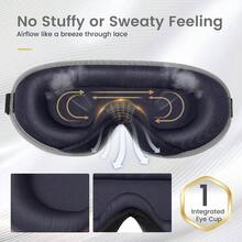 Antifaz 3D Para Dormir De Noche, Para Hombres Y Mujeres, Para Siestas O Para El Da. Bloquea La Luz Por Completo. Fcil De Ajustar. Ligero, Cmodo Y Suave Al Tacto. Gris Tormenta. - Gris Tormenta. - Ver 4