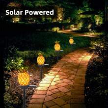 Outdoor Solar Powered Cactus & Pineapple Lights, Garden Lawn Pathway Landscape Lighting