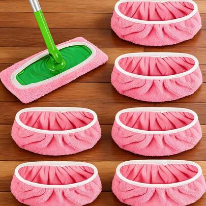 Miếng lau nhà siêu thấm hút, có thể tái sử dụng, làm từ sợi polyester, thích hợp cho cả lau sàn khô và ướt, dễ dàng thay thế miếng lau, dùng trong gia đình, lau khô và ướt | Miếng lau kết nối | Khăn lau, cây lau nhà