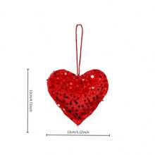 Adorno para el Día de San Valentín, romántico corazón de lentejuelas, colgante portátil, regalo artesanal - Rosa - Ver 8
