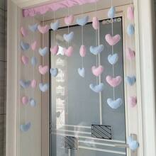 1pc Romantic Heart Shaped Curtain Divider, Creates Cozy Ambiance For Couples, No Drilling Required For Bedroom, Entryway, Kitchen, Bathroom Decor