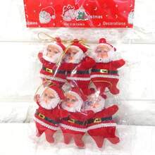 6pcs Santa Claus Christmas Ornaments - Vintage Style Small Santa Decorations For Holiday Tree, Festive Home Decor, Xmas Party Supplies & Gift Ideas - Multicolor - View 9