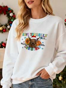 Women Plus Size Sports Sweatshirts - White - View 1
