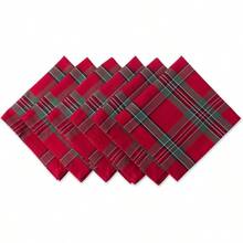 DII 100% Cotton Oversized Basic Everyday 18x18 Napkin Set of 6 Holiday Plaid - Cuadrosnavideos - Ver 2