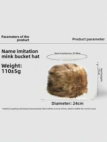 1pc Women's Soft Fluffy Warm Knitted Hat, White, Suitable For Autumn/Winter Decoration