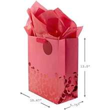 Hallmark - Bolsa de regalo grande de 13 pulgadas con papel de seda (lunares rojos) para Navidad, día del padre, cumpleaños, graduaciones, día de San Valentín, día más dulce o cualquier ocasión(Puntos rojos grandes) - Multicolor - Ver 3