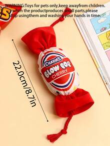 1个宠物玩具，狗狗玩具，打结糖果形状玩具，发声玩具，互动宠物咀嚼玩具 - 彩色 - 查看 2