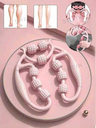 9-Wheel Extra Wide Double Roller, Double Massage, Roller Slimming Leg Device - Circular Clamp Calf Muscle Relaxer - Roller Leg Spiked Massage Bar, Yoga Accessory, Roller Relax Thighs, Leg Clamp Ring, Spiked Massage Bar Muscle Relaxation, Muscle Stretching Dedicated Tool, Muscle Relaxation, Multiple Colors And Styles Available