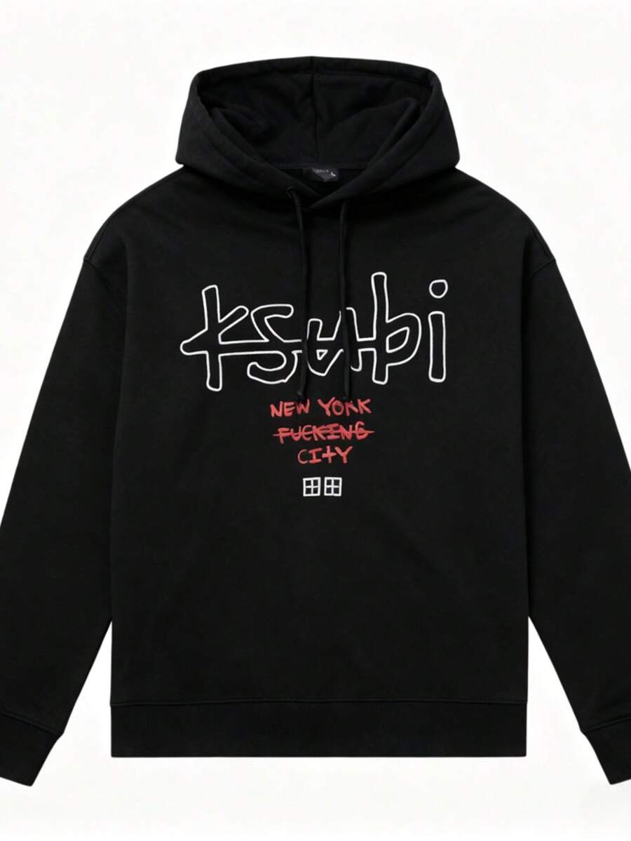 Ksubi New York Fckin City Unisex Hoodie, The Perfect Gift For Rap And Hip-Hop Fans. Unisex Sweater, Soft 100% Cotton Short-Sleeved Top. - 黑色 - 查看 1