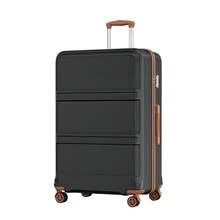 20 24 28 32 Inch Suitcase ABS PC Hard Shell Luggage Carry On Cabin Check In XL Extra Large Lightweight Spinner Wheels TSA Lock 3 Piece Set Travel - Black/Brown - View 16