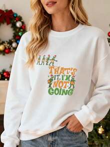 Playera con estampado de tortugas navideñas, sudadera para mujer, ideal para fiestas de Navidad, regalo para ella, estilo divertido y festivo, cómoda y cálida para ocasiones casuales - Blanco - Ver 1