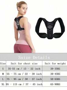 Adjustable Posture Corrector For Men & Women - Lower Back Pain Relief Brace, Comfortable Shoulder Support, Neck & Back Pain Alleviation - Black - View 5
