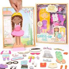 TendenciaStory Magic Muñeca Magnética Madera con Vestidos - Juguete Educativo 4+ años - Set 40 Piezas Ropa - Juego Imaginativo NiñasCalidad premium - 1 - Ver 1