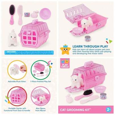 Circle u2013 Transportador de Mascotas u2013 Gatito de Peluche u2013 Juguetes de Peluche u2013 El Juego de aparentar u2013 A Partir de 3 aos u2013 Grooming Kit