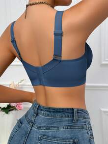 Hersunei Áo ngực có gọng, đệm mút nâng ngực Peach Girl dành cho nữ - Giúp nâng đỡ, tạo dáng, hỗ trợ hai bên, gợi cảm và thoải mái, thời trang và đa năng, phù hợp cho kỳ nghỉ và mặc hàng ngày. - Màu xanh lam - Xem 7