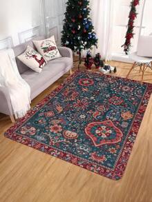 1pc European Style Flannel Floor Mat, Lightweight Washable European Art Printed Rug, Suitable For Kitchen Decor, Machine Made, Rectangular, Kitchen Floor Mat, Doormat, Living Room Rug - Multicolor - View 7