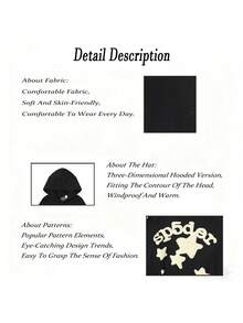 Sp5der Hoodie Men's Hip Hop Spider Web Pattern Graphic Print Pullover Tracksuit For Streetwear Lovers - màu đen - Xem 3