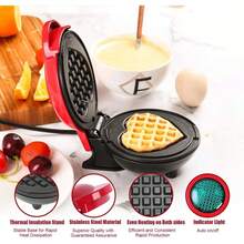 Mini máquina para hacer waffles, molde para waffles en forma de corazón, molde para waffles antiadherente de 4 pulgadas, máquina para hacer panqueques portátil, máquina para hacer desayuno, fácil de limpiar, perfecto para... - Multicolor - Ver 3