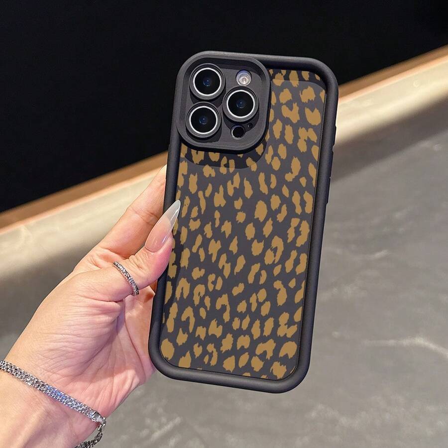 La carcasa del teléfono anti - caída simple y de moda está hecha de material tpu con estampado animal y está disponible para iPhone 17, 16, 15, 14, 13, 12, 11 Pro / air / xR / XS y samsungs25 / S24 / S23 / S22 / Fe / plus, que ofrece protección de amortiguación. Regalos para amigos y San valentín. - Negro - Ver 1