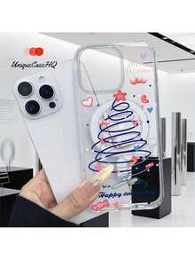 Estuche magnético transparente con diseño navideño para teléfono inteligente, compatible con for  16 Pro Max, 15, 14 Plus, 13 Pro, 12, 11, XS Max, X y XS.Estuche de acrílico + TPU, resistente a golpes, con diseño divertido. - Multicolor - Ver 7