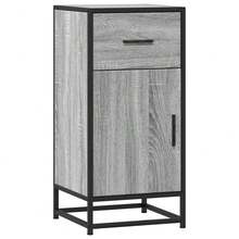 Aparador vidaXL Sonoma gris 35,5x35x76 cm madera compuesta y metal - Multicolor - Ver 2