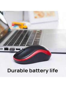 Logitech M185 Wireless Office Mouse: Plug And Play, Driver-Free, Long Battery Life, 1000DP, Precise Tracking, Quiet Button Design, Compatible With Both Laptops And Desktops. - Red - View 4