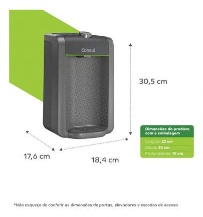 Purificador de Água Consul Compacto Cinza CPC31AF - Água Natural