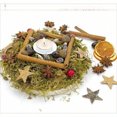 1pc 60g/120g/180g Home Fragrance Decor Supplies, Includes Candle Wax, Dried Flowers, Dried Plants, Star Anise, Cinnamon, Lemon Slices, Orange Slices, Suitable For Crafts, DIY, Aromatherapy, Decorative Accents