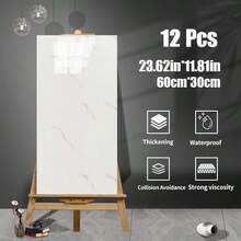 12pcs Waterproof Thick Foam Marble Texture Self-Adhesive Wall Stickers, Vinyl Peel And Stick Wallpaper, Easy To Install And Removable, Suitable For Living Room, Kitchen Backsplash, Bathroom, Home Decor - Multicolor - View 13