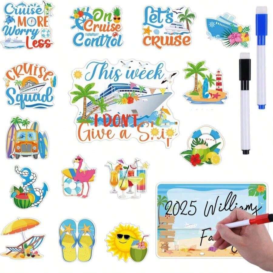 Funny Pineapple Cruise Door Magnets - Cosmisun 12PCS Pineapples Cruise Door Decorations Magnetic Tropical Pineapple With Sunglasses Cruise Ship Door Decorations For Carnival Summer Party Cabin Decor - MàuC - Xem 1