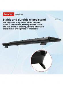 Lenovo لوحة مفاتيح سلكية USB من لينوفو K101، 104 مفاتيح، كمبيوتر محمول، سطح مكتب، الكل في واحد، USB، كمبيوتر، كتابة خارجية، مكتب، استخدام منزلي - الأسود - مشاهدة 2