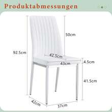 Set Of 4 White Dining Chairs: Silver Metal Legs, White PU Leather, For An Elegant Dining Room. - White - View 10