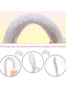 322件装闪光发根清洁刷，激光发根清洁刷，圣诞主题，闪亮雪尼尔纤维发根清洁刷，圣诞工艺发根清洁刷，适用于DIY工艺和清洁 - 彩色 - 查看 5