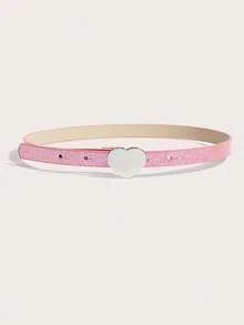 1 Stück Mädchen Glänzender Herz Schnalle Rosa Gürtel, geeignet für Kleider, Hosen, Pullover, Party, Urlaub & Geburtstagsgeschenk, Alltags Tragen - Pink - Übersicht 4