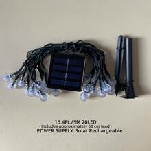 1串20/50/100颗LED灯珠，5米/7米/12米太阳能户外泡泡灯串，8种灯光模式，水晶球仙女灯，适用于帐篷、派对、草坪、露营、花园、露台、庭院、栅栏、树木、婚礼、生日等场合。 - 氣泡球 - 查看 14