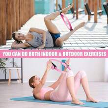 Anillo de Resistencia de Pilates, Aro de Pilates, Accesorios de Entrenamiento para Pilates, para Entrenamiento de Piernas, Glteos, Abdominales y Suelo Plvico, Mejorar de Ncleo - Rosa - Ver 10