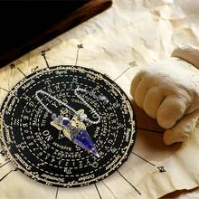3pcs Mystical Dowsing Board Set, Includes Information, Ouija Board, Crystal , Wooden Spiritual Board. Occult All-Seeing Eye Divination Board Combination, Wooden Ouija Board