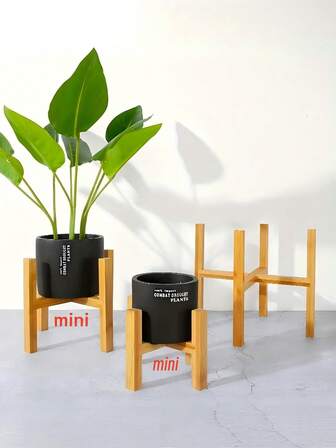 北欧风桌面木质X型交叉植物架 1个 - 坚固耐用，适用于中小花盆