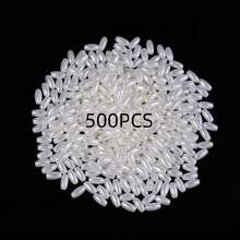 100-500颗优雅白色ABS仿珍珠椭圆形和水滴形散珠，适用于DIY珠宝制作、手链、项链、吊坠、工艺装饰批发 - 白色 - 查看 13