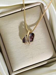 一件优雅的紫色/绿色/蓝色诞生石吊坠项链，适合女性日常、节日、订婚、派对和生日佩戴。 - 誕生石 - 查看 6